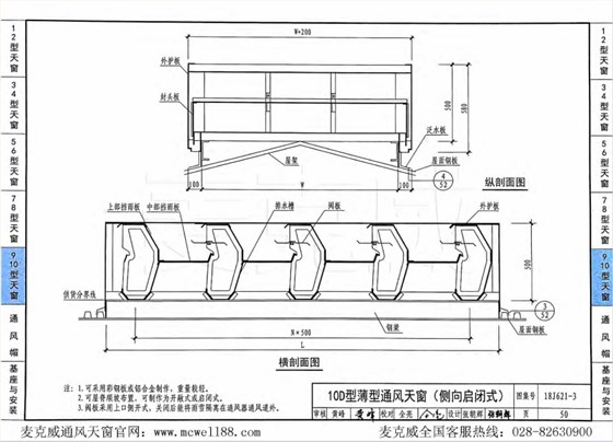 10D型薄型通风天窗