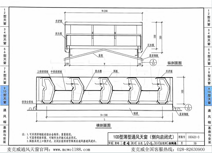 10D型薄型通风天窗